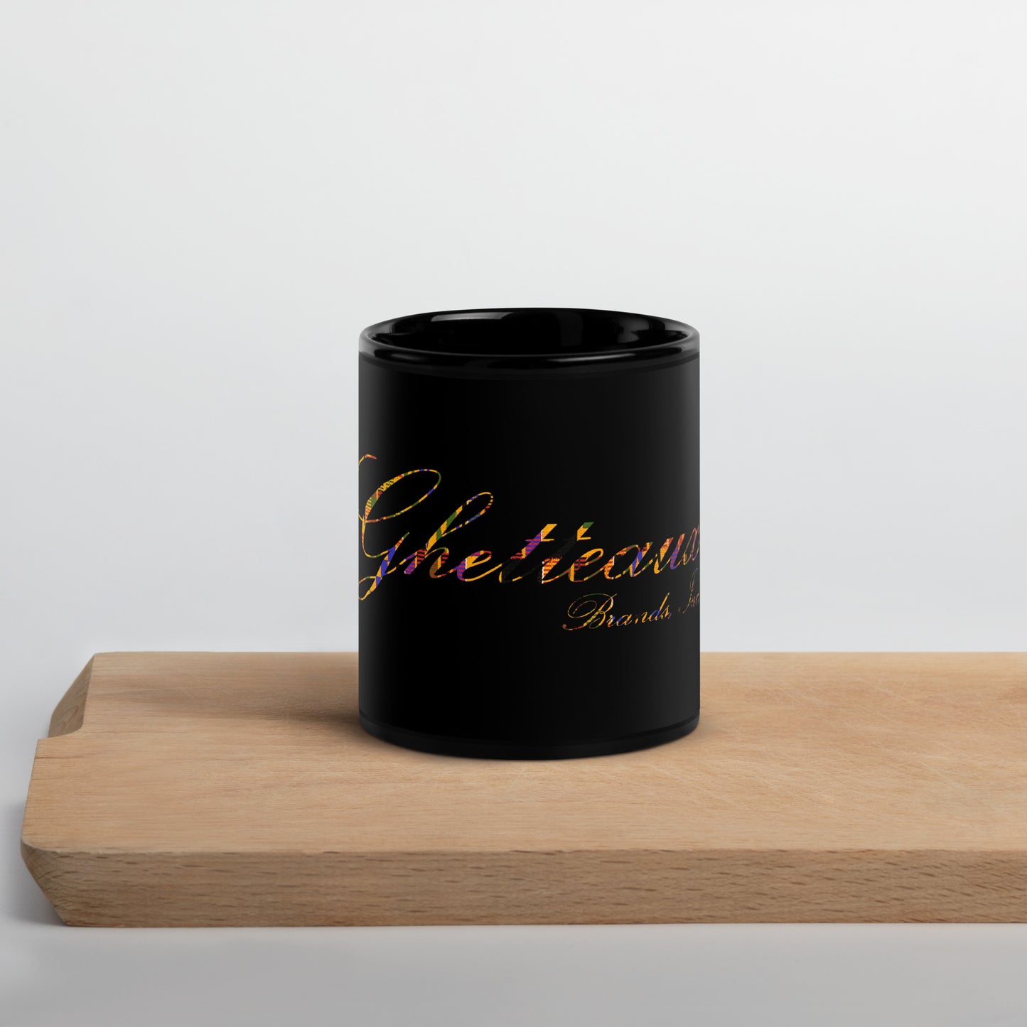 Classic Ghetteaux in Kente on Black Glossy Mug