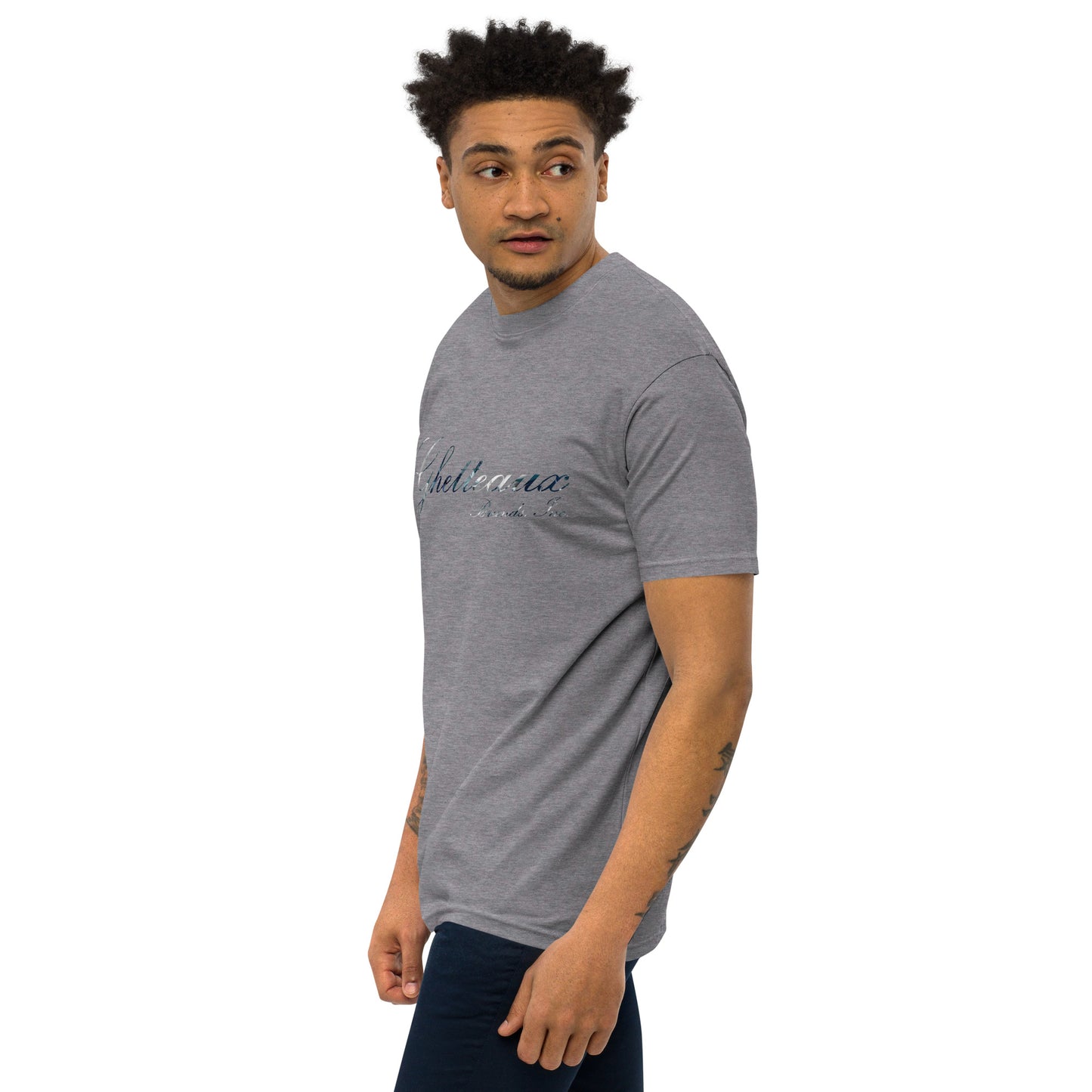 Classic Ghetteaux in Slate (NEW) on Gray Men's Premium Cotton T-Shirt