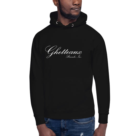 Classic Ghetteaux in White on Black Hoodie