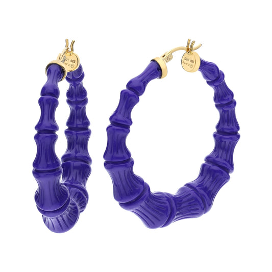 2" Colorful Bamboo Hoop Earrings