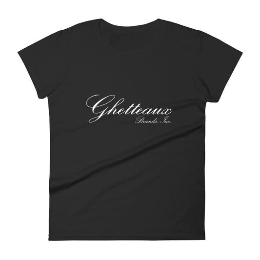 Classic Ghetteaux in White on Black Women's T-Shirt