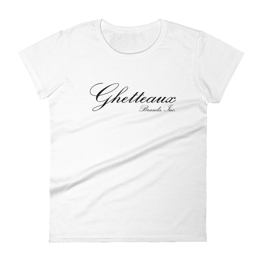 Classic Ghetteaux in Black on White T-Shirt